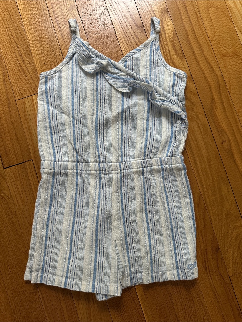 Vineyard Vines Blue & White Striped Girls' Sleeveless Romper